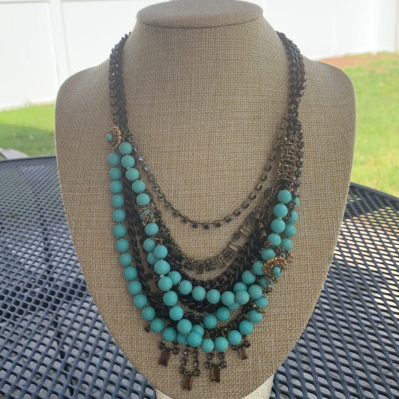 Stella & Dot Jewelry - Stella & Dot | Retired Marchesa Bib Statement Multi-strand Crystal Bead Necklace